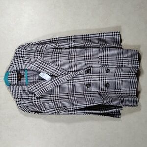 04527 Truth by Republic brown & taupe plaid sweater blazer S NWT